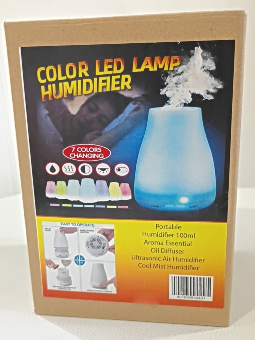 Color LED Lamp Humidifier - Color Changing- Portable Aroma Diffuser